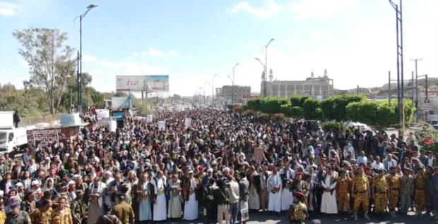 مسيرة ووقفة حاشدة بتعز تحت شعار “مسيرة غضب شعب الإيمان ضد من أحرقوا القرآن”